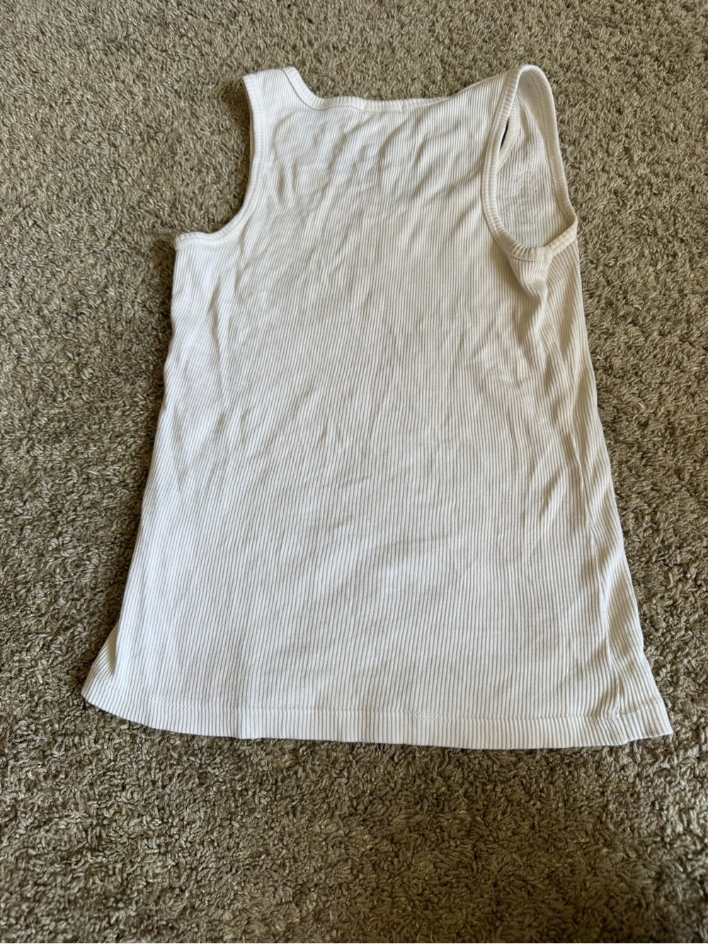 White Embellished Ribbed Tank Top by - Picture 4 of 4